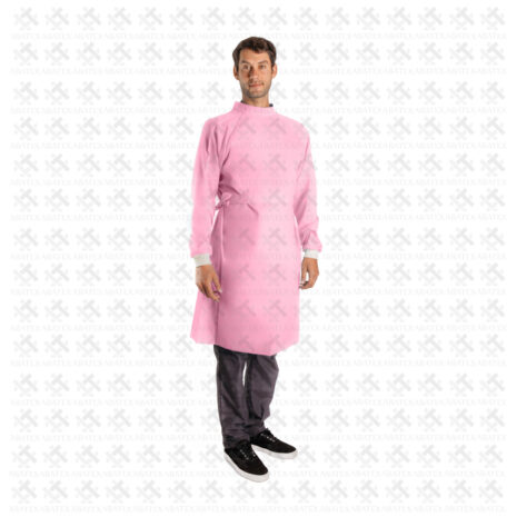men collar front Clinical Apron Pink