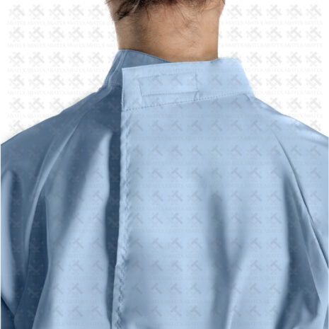 men back collar Clinical Apron Light Blue