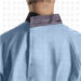 men´s black collar back Clinical Apron Light Blue Details Black