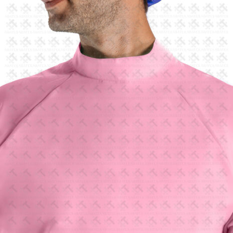 men collar Clinical Apron Pink