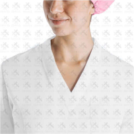 Women's White Scrub v collar top