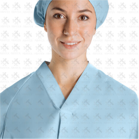 Clinical apron light blue v collar