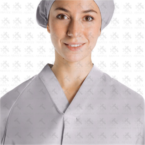 Clinical apron gray v collar
