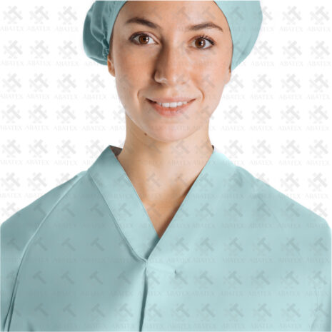 Clinical apron green v collar