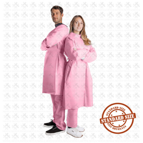 couple standard pink clinical apron